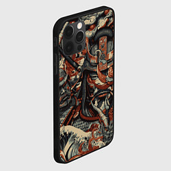Чехол для iPhone 12 Pro Max Драконы и самураи в стиле ирезуми, цвет: 3D-черный — фото 2