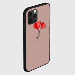 Чехол для iPhone 12 Pro Max Бумажные сердечки, цвет: 3D-черный — фото 2