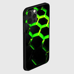 Чехол для iPhone 12 Pro Max Neon Honeycombs 2, цвет: 3D-черный — фото 2