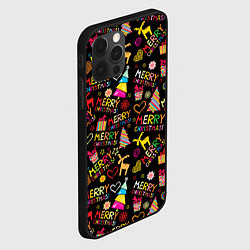 Чехол для iPhone 12 Pro Max Merry Christmas - паттерн, цвет: 3D-черный — фото 2