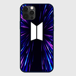 Чехол для iPhone 12 Pro Max BTS neon energy, цвет: 3D-черный