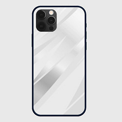 Чехол для iPhone 12 Pro Max Светлый серый полосы с градиентом, цвет: 3D-черный