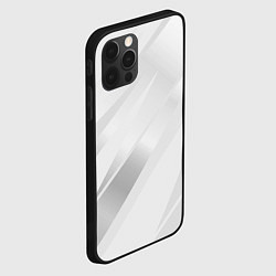 Чехол для iPhone 12 Pro Max Светлый серый полосы с градиентом, цвет: 3D-черный — фото 2