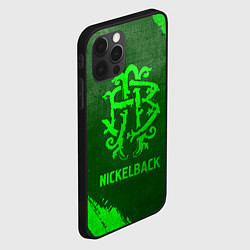 Чехол для iPhone 12 Pro Max Nickelback - green gradient, цвет: 3D-черный — фото 2