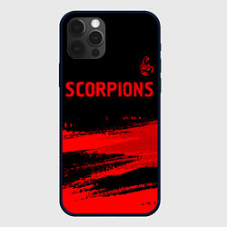 Чехол для iPhone 12 Pro Max Scorpions - red gradient посередине, цвет: 3D-черный