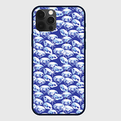 Чехол для iPhone 12 Pro Max Голубые бриллианты, цвет: 3D-черный