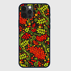 Чехол iPhone 12 Pro Max Красная рябина хохлома