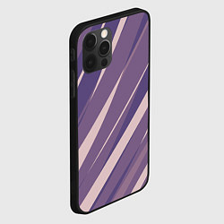 Чехол для iPhone 12 Pro Max Фиолетовый абстрактные полосы, цвет: 3D-черный — фото 2