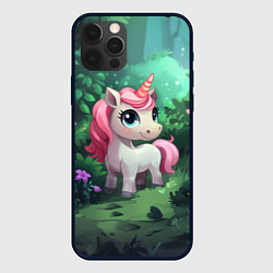 Чехол для iPhone 12 Pro Max Единорожка с розовой гривой, цвет: 3D-черный