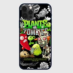 Чехол для iPhone 12 Pro Max Растения против зомби персонажи, цвет: 3D-черный