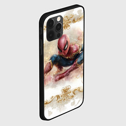 Чехол для iPhone 12 Pro Max Человек - паук розы и узоры, цвет: 3D-черный — фото 2