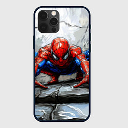 Чехол iPhone 12 Pro Max Человек-паук палзет на стене