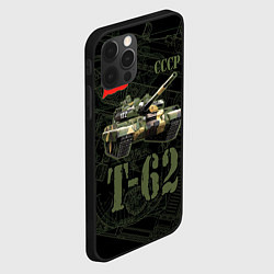 Чехол для iPhone 12 Pro Max Танк Т-62 советский средний танк, цвет: 3D-черный — фото 2