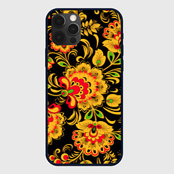 Чехол для iPhone 12 Pro Max Хохлома - роспись, цвет: 3D-черный