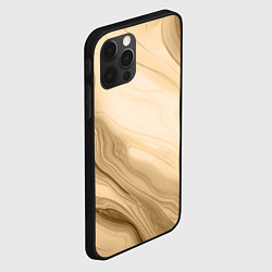 Чехол для iPhone 12 Pro Max Светлый коричневый текстура камень мрамор, цвет: 3D-черный — фото 2