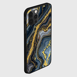 Чехол для iPhone 12 Pro Max Золотые диагонали, цвет: 3D-черный — фото 2
