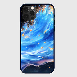 Чехол для iPhone 12 Pro Max Синие объемные брызги текстура, цвет: 3D-черный