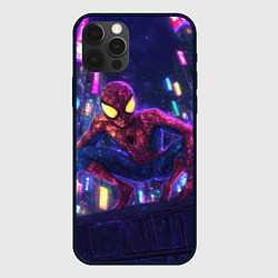Чехол iPhone 12 Pro Max Человек паук с желтыми глазами