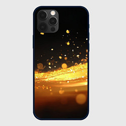 Чехол для iPhone 12 Pro Max Золотые блестки на черном фоне, цвет: 3D-черный