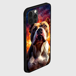 Чехол для iPhone 12 Pro Max Американский булль в космосе, цвет: 3D-черный — фото 2