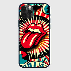 Чехол для iPhone 12 Pro Max Logo of the Rolling Stones - pop art, цвет: 3D-черный
