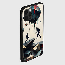 Чехол для iPhone 12 Pro Max Сюрреалистичные люди и камни, цвет: 3D-черный — фото 2