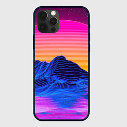 Чехол для iPhone 12 Pro Max Неоновый закат, цвет: 3D-черный