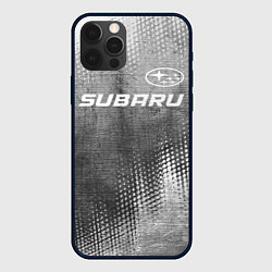 Чехол для iPhone 12 Pro Max Subaru - grey gradient посередине, цвет: 3D-черный