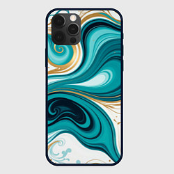 Чехол iPhone 12 Pro Max Бирюза и золото