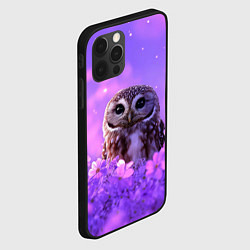 Чехол для iPhone 12 Pro Max Сова в фиолетовых цветах, цвет: 3D-черный — фото 2