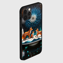 Чехол для iPhone 12 Pro Max Семья из трех лисиц, цвет: 3D-черный — фото 2