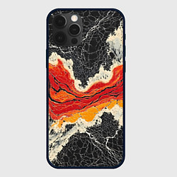 Чехол для iPhone 12 Pro Max Красно-черная потертая текстура, цвет: 3D-черный
