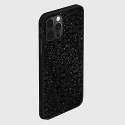 Чехол для iPhone 12 Pro Max Чёрный текстурный с узором, цвет: 3D-черный — фото 2
