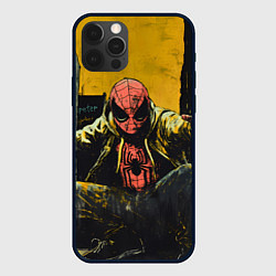 Чехол для iPhone 12 Pro Max Человек-паук желто-черный стиль, цвет: 3D-черный