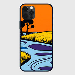 Чехол для iPhone 12 Pro Max Пейзаж с фантастической природой, цвет: 3D-черный