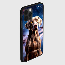 Чехол для iPhone 12 Pro Max Веймаранер в космосе, цвет: 3D-черный — фото 2