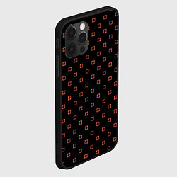 Чехол для iPhone 12 Pro Max Чёрный в персиковый квадратик паттерн, цвет: 3D-черный — фото 2