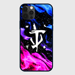 Чехол для iPhone 12 Pro Max Doom flame neon, цвет: 3D-черный