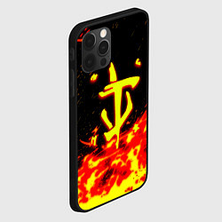 Чехол для iPhone 12 Pro Max Doom огненное лого, цвет: 3D-черный — фото 2