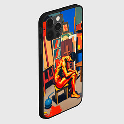 Чехол для iPhone 12 Pro Max Художник в мастерской, цвет: 3D-черный — фото 2