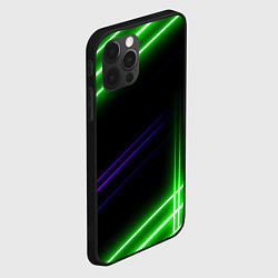Чехол для iPhone 12 Pro Max Green pink purple line, цвет: 3D-черный — фото 2