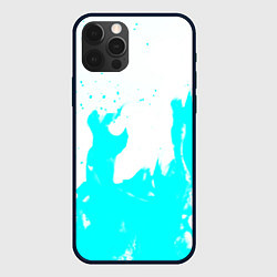 Чехол для iPhone 12 Pro Max Голубой огонь текстура, цвет: 3D-черный