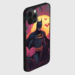 Чехол для iPhone 12 Pro Max Бэтмен и дерево с цветами, цвет: 3D-черный — фото 2