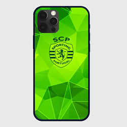 Чехол для iPhone 12 Pro Max Sporting green poly, цвет: 3D-черный
