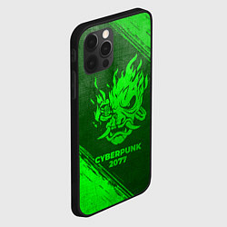 Чехол для iPhone 12 Pro Max Cyberpunk 2077 - green gradient, цвет: 3D-черный — фото 2