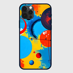 Чехол для iPhone 12 Pro Max Космическая абстракция с кругами, цвет: 3D-черный