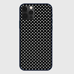 Чехол для iPhone 12 Pro Max Чёрный с белыми штрихами паттерн, цвет: 3D-черный