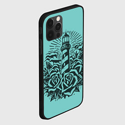 Чехол для iPhone 12 Pro Max Маяк и розы, цвет: 3D-черный — фото 2