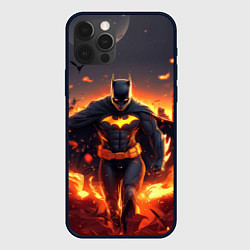 Чехол для iPhone 12 Pro Max Бэтмен - летучие мыши и огонь, цвет: 3D-черный