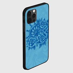 Чехол для iPhone 12 Pro Max Штурвал и три розы, цвет: 3D-черный — фото 2